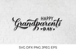 Happy Grandparents Day calligraphy hand lettering SVG