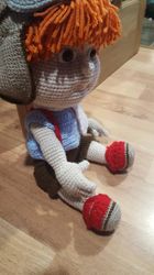 Crocheted doll - Aiden the Aviator