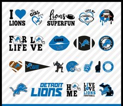 Detroit Lions Svg Cut Files, Detroit Lions Svg Logo, Detroit Lions Png Logo, Clipart Bundle, Nfl Logo