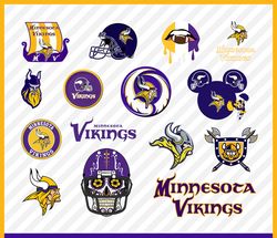 Minnesota Vikings Svg Cut Files, Vikings Logo Svg, Vikings Png Logo, Clipart Bundle, Nfl Logo
