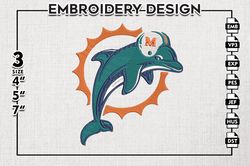 Dolphins NFL Logo Embroidery Designs, Miami Dolphins Football Embroidery files, NFL Teams, Football, Digital Download