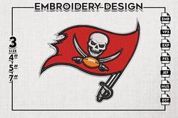 Tampa Bay NFL Logo Embroidery Design, Tampa Bay Buccaneers Embroidery files, NFL Teams, Machine embroidery design