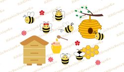 Bee svg Honey bee svg Bee png Bee clipart Bumble bee svg Honeycomb svg Bee happy svg Queen bee svg Honey svg