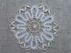 Bobbin lace snowflake Linen Christmas Souvenir Napkin Hans made