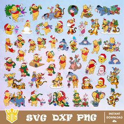 Winnie the Pooh Christmas SVG, Pooh SVG, Disney Christmas SVG, Disney SVG, Christmas SVG, Clipart and Cut Files