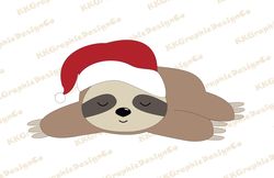 Christmas sloth svg Sloth svg Christmas sloth clipart Christmas sloth cricut Sloth clipart Sloth png Santa hat svg