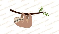 Sloth with baby svg Sloth svg Sloth png Sloth clipart Sloth baby shower Baby animal svg Sloth mug Sloth clip art