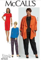Digital Patterns for Sewing MC Calls 7635 Misses'/Women's Top, Dress, Pants, and Jacket\Size 18W-20W-22W-24W