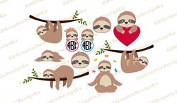 Sloth bundle svg Sloth svg Sloth png Sloth clipart Sloth shirt Sloth clip art Sloth gifts Sloth birthday
