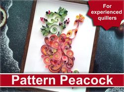 Quilling Pattern peacock, Template bird peacock, Paper Quilling art peacock, Quilling peacock design, Papercraft