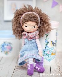Crochet Doll Pattern, Crochet Pattern Doll Elly, Amigurumi Doll Pattern, Crochet Toy Patterns