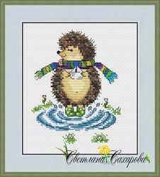 hedgehog spring scheme for embroidery