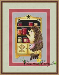 hedgehog chest of drawers scheme for embroidery
