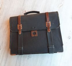 Soviet pilot aviator briefcase - Russian air force bag vintage