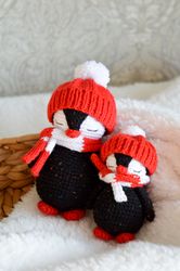 Crochet penguin personalized amigurumi doll, baby penguin stuffed animal, mini penguin Christmas gifts and NewYear gifts