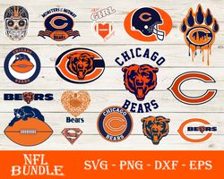 Chicago Bears SVG Bundle, Chicago Bears SVG, NFL SVG, PNG DXF EPS Digital File