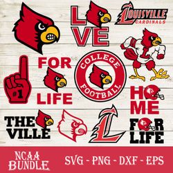 Louisville Cardinals Bundle SVG, Louisville Cardinals SVG, NCAA SVG PNG DXF EPS Digital File