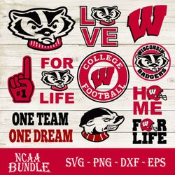 Wisconsin Badgers Bundle SVG, Wisconsin Badgers SVG, NCAA SVG PNG DXF EPS Digital File