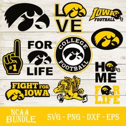 Iowa Hawkeyes Bundle SVG, Iowa Hawkeyes SVG, NCAA SVG PNG DXF EPS Digital File