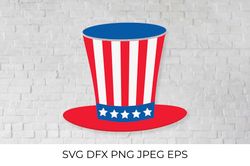 Uncle Sam hat SVG. United States of America patriotic symbol. USA Independence Day