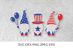 American patriotic  gnomes SVG. USA Independence day