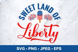 Sweet land of liberty. Funny patriotic quote. 4th of July SVG