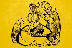 Mermaid Sticker Mythic Character, Beautiful Body, Swimming Pool Sticker, Wall Sticker Vinyl Decal Mural Art Decor