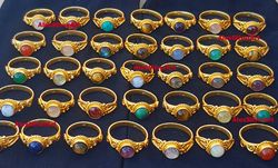 Natural Assorted Gemstone Ring, Assorted Crystal Handmade Ring, Ring For Women, Gold Plated Ring, Wholesale Lot Jewelry