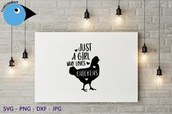 Just A Girl Who Loves Chickens svg, Funny Chicken svg, Chicken Mama, Farm Saying svg, Women Chicken Shirt Design