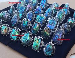 Abalone shell Ring, Abalone shell Gemstone Handmade Ring For Women, Wholesale Ring For Bulk Sale Abalone shell Crystal J
