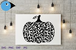 Halloween Leopard Print Pumpkin SVG, Thanksgiving Pumpkin Svg, Pumpkin Svg, Thanksgiving Svg, Halloween Svg, Cricut