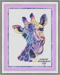 Space Giraffe. Cross Stitch Pattern. Cross Stitch Design. Digital. PDF. Saga.