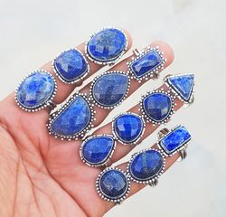 Lapis Rings, Faceted Lapis Lazuli Gemstone Ring, Handmade Ring Jewelry, Lapis Crystal cocktail ring, ring for Women, Who