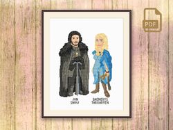 Jon Snow and Daenerys Targaryen Cross Stitch Pattern