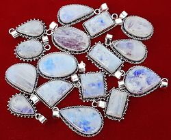 Moonstone Pendant, Rainbow Moonstone Gemstone Handmade Pendant Necklace, Rainbow Moonstone Crystal Pendants