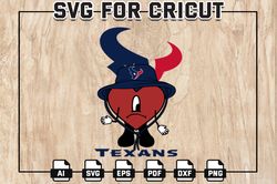 Bad Bunny Texans NFL Svg, Houston Texans Football Team Svg, Un Verano Sin ti Sad Heart SVG, NFL Teams, Instant Download
