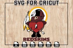 Bad Bunny Red Skins NFL Svg, Washington Red Skins Football Team Svg, Un Verano Sin ti Sad Heart SVG, NFL Teams