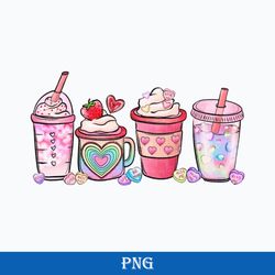 Valentine Coffee Cups Sublimation PNG, Valentine Coffee Drink PNG, Valentine Coffee PNG