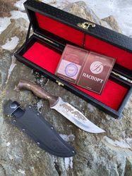 Beautiful gift set for men knife of steel 65h13 handle walnut tourist knife Vostok Russian knife