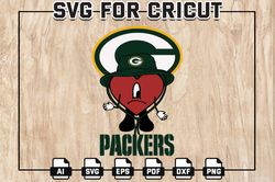 Bad Bunny Packers NFL Svg, Green Bay Packers Football Team Svg, Un Verano Sin ti Sad Heart SVG, NFL Teams