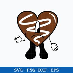 Valentine's Chocolate Heart Cake SVG, Bunny Heart Valentine SVG, Valentine's Day SVG
