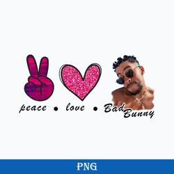 Peace Love Bad Bunny PNG, Bad Bunny PNG, Peace Love PNG