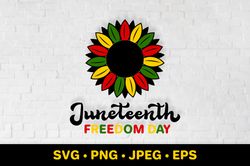 Juneteenth sunflower SVG, African American holiday