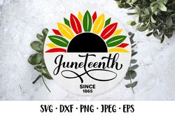Juneteenth sunflower round sign SVG, African American holiday
