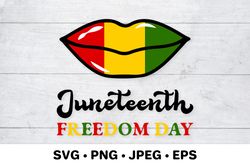 Juneteenth SVG, Black girl lips. African American holiday