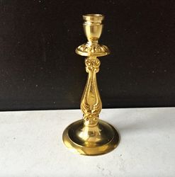 Art Nouveau style candle holder | Brass candlestick ornate top Russian brass candle holder