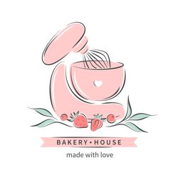 Bakery house logo. Clipart, digital download. AI, EPS, JPG, PNG.