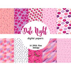 Date Night Pattern | Valentines Day Digital Paper