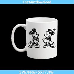 Mickey And Minnie Mouse Sketch SVG Design Files For Cricut Silhouette Cut Files Layered And PrintAndCut Mickey Mouse SVG
