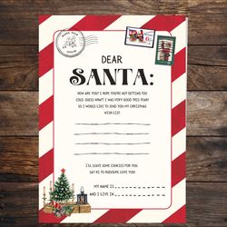 Christmas Wish List for kids - Christmas Wish List Template - Christmas Wish List Printable - Christmas List -DIY